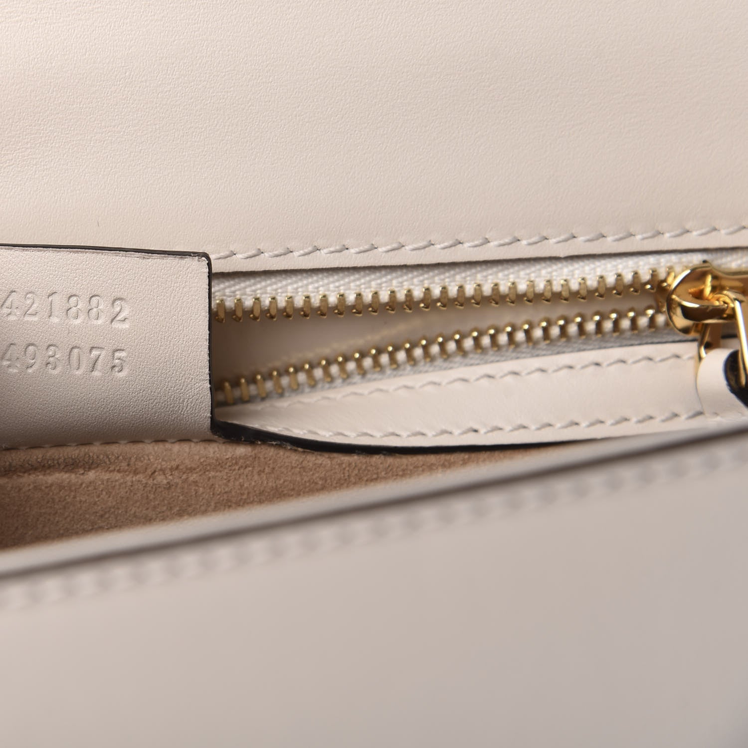 Gucci Calfskin Embroidered Small Sylvie Shoulder Bag White 7 of 13