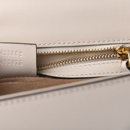Gucci Calfskin Embroidered Small Sylvie Shoulder Bag White 7 of 13