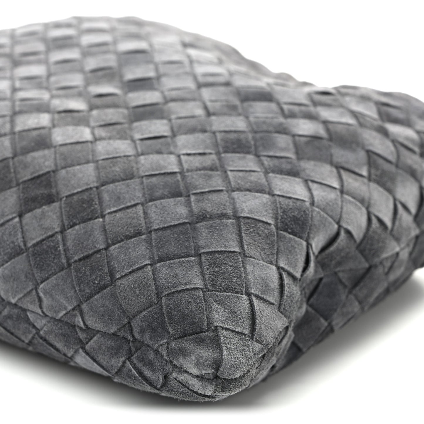 Suede Calfskin Intrecciato Medium Dustbag Grey