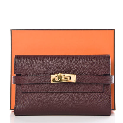 Hermes Epsom Medium Kelly Wallet Bordeaux 8 of 8