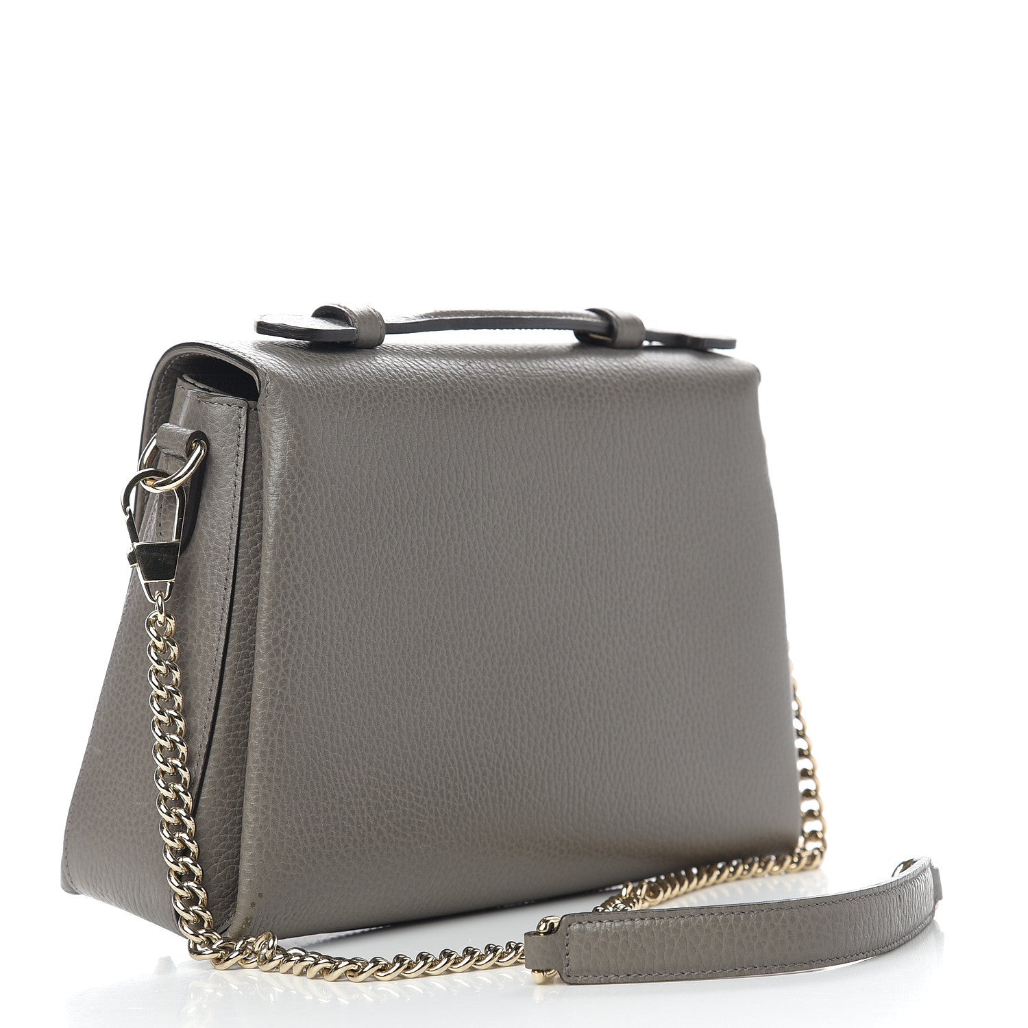Gucci Dollar Calfskin Interlocking G Top Handle Shoulder Bag Loess 2 of 9