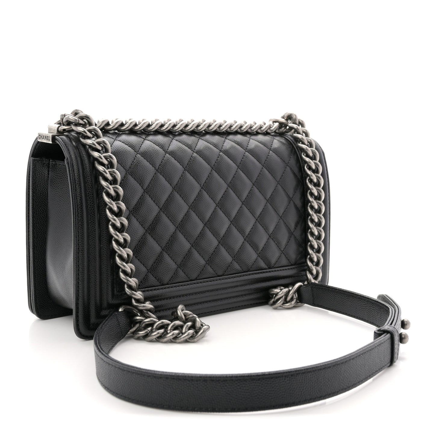 Caviar Quilted Medium Boy Flap Black