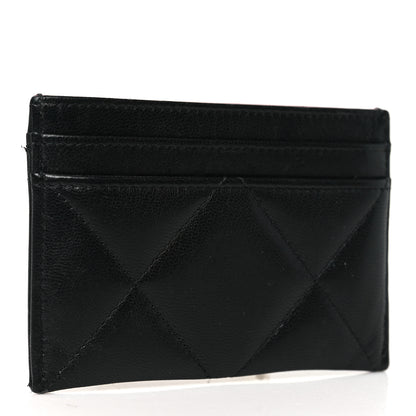 Chanel Lambskin Quilted Chanel 19 Card Holder Black 3 of 9