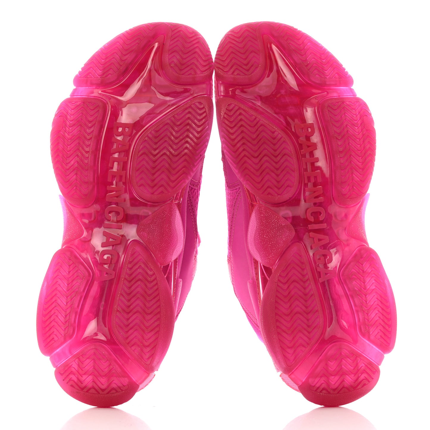 Fabric Mesh Clear Sole Fluo Womens Triple S Sneakers 41 Pink