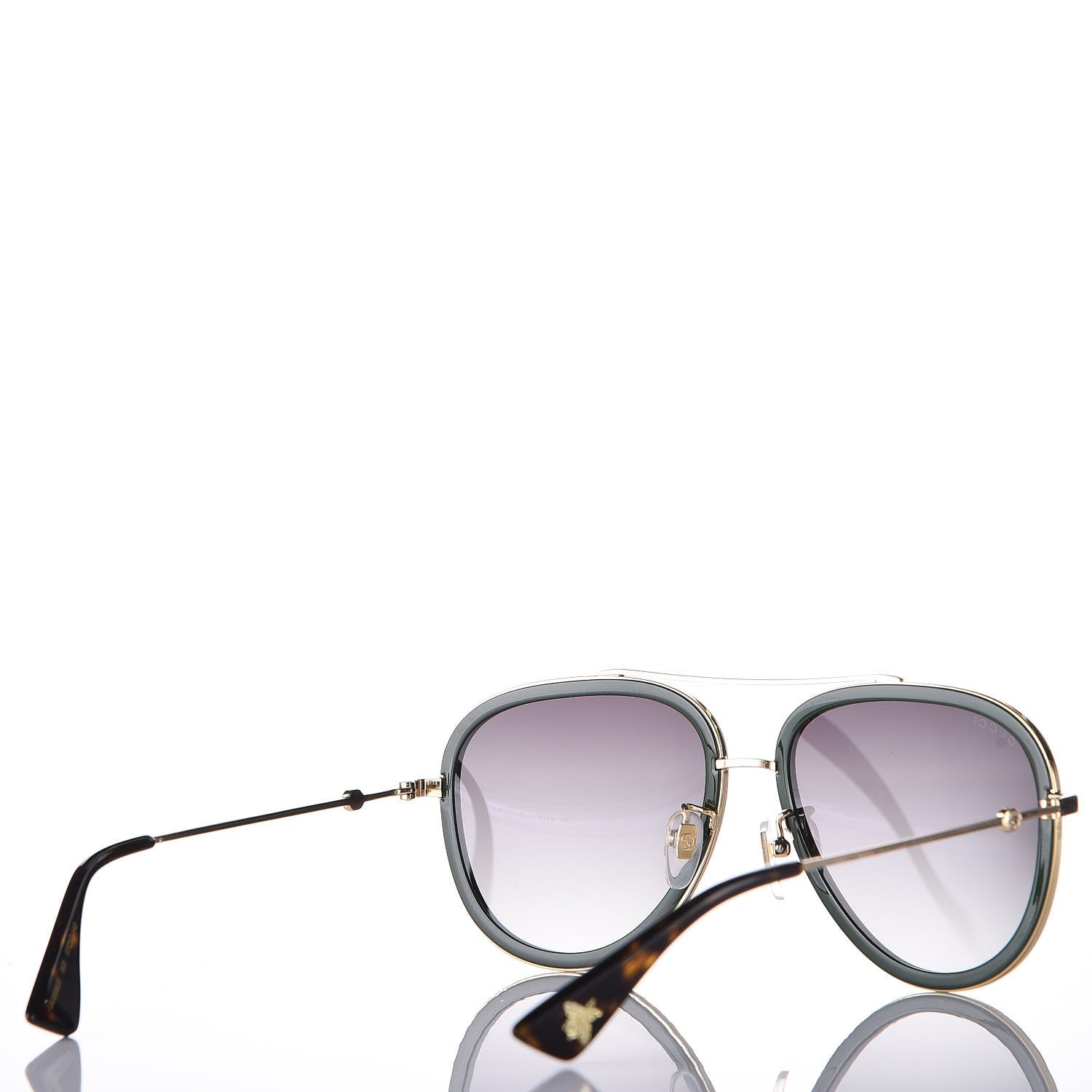 Gucci Web Aviator Sunglasses GG0062S Green Red 4 of 8