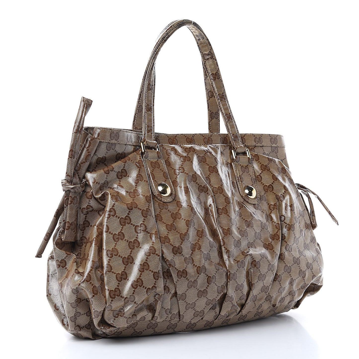 Crystal Monogram Medium Web Tote Brown