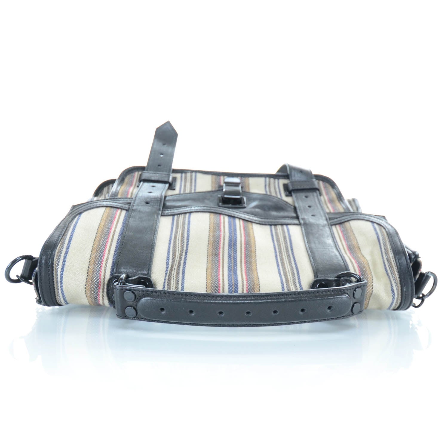 Proenza Schouler Leather Linen Striped PS1 Medium Satchel 5 of 11