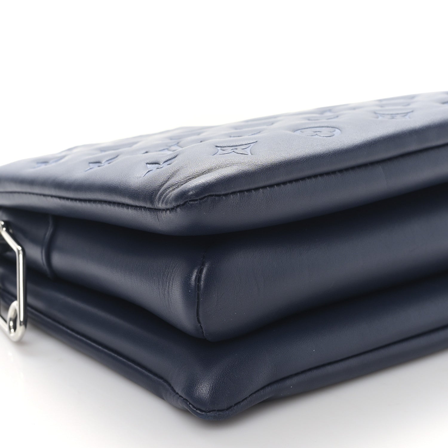 Louis Vuitton Lambskin Embossed Monogram Coussin PM Navy 7 of 8
