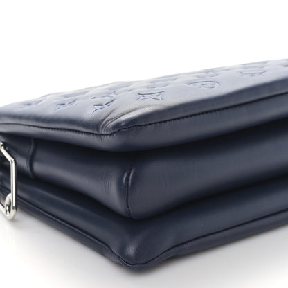 Louis Vuitton Lambskin Embossed Monogram Coussin PM Navy 7 of 8