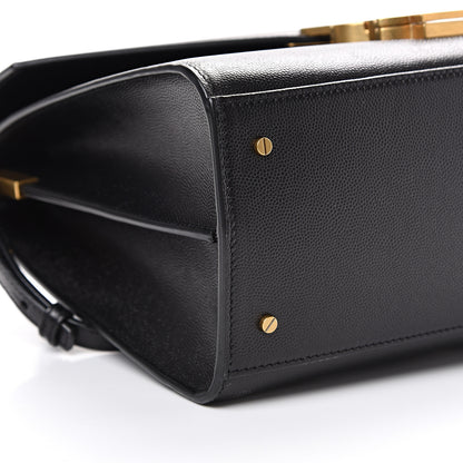 Saint Laurent Grain de Poudre Medium Classic Monogram Cassandra Top Handle Black 8 of 11