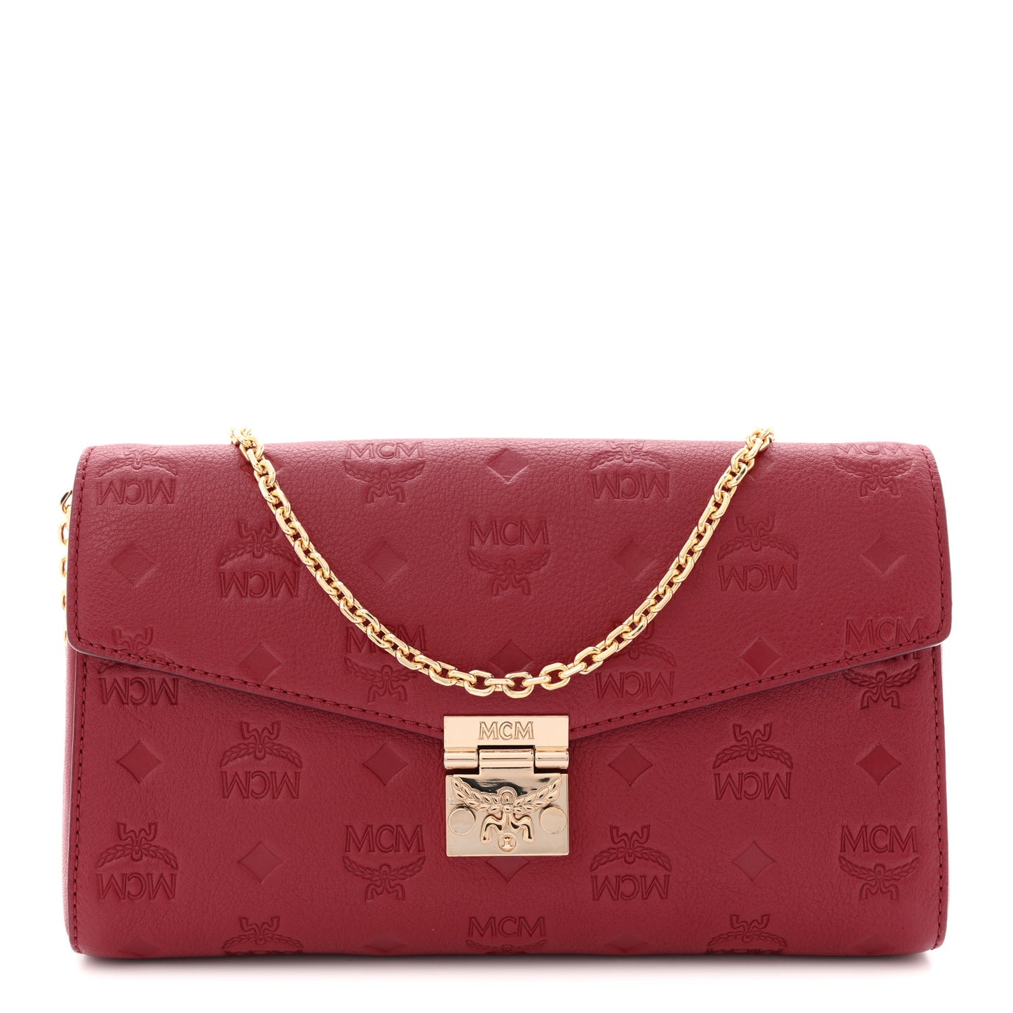 Calfskin Ottomar Monogram Medium Millie Crossbody Bag Ruby Red