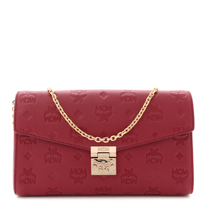 MCM Calfskin Ottomar Monogram Medium Millie Crossbody Bag Ruby Red 1 of 11