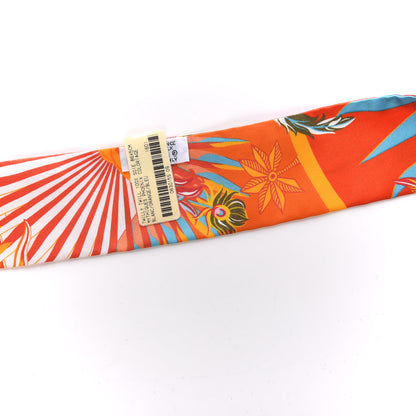 Hermes Silk Mythiques Phoenix Coloriages Twilly Blanc Orange Bleu 4 of 5