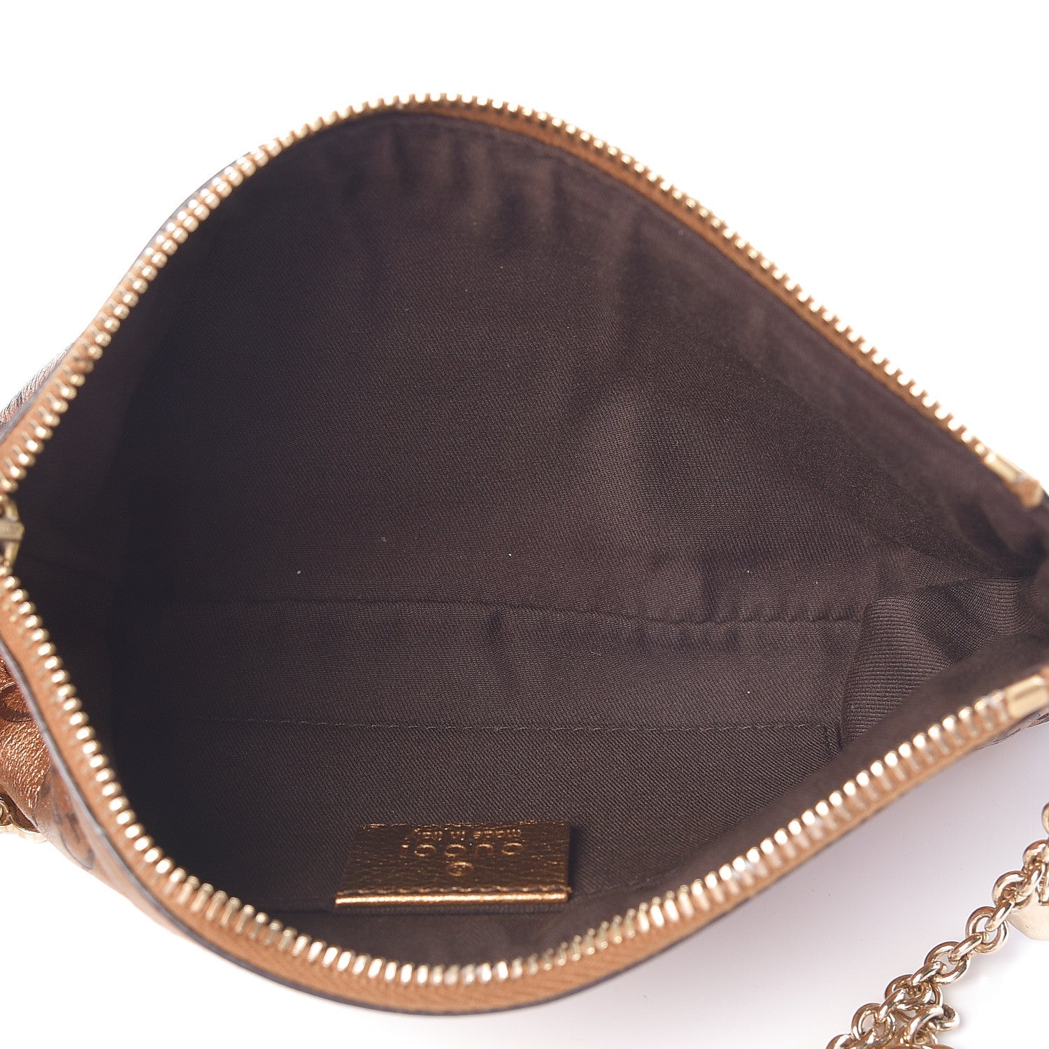 Gucci Metallic Guccissima Heart Chain Pochette Bronze 5 of 10