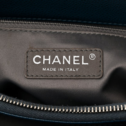 Chanel Caviar Quilted Grand Shopping Tote GST Dark Blue 7 of 21