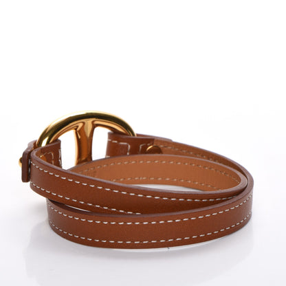 Hermes Natural Tadelakt Granville Double Tour Bracelet M Fauve 3 of 7