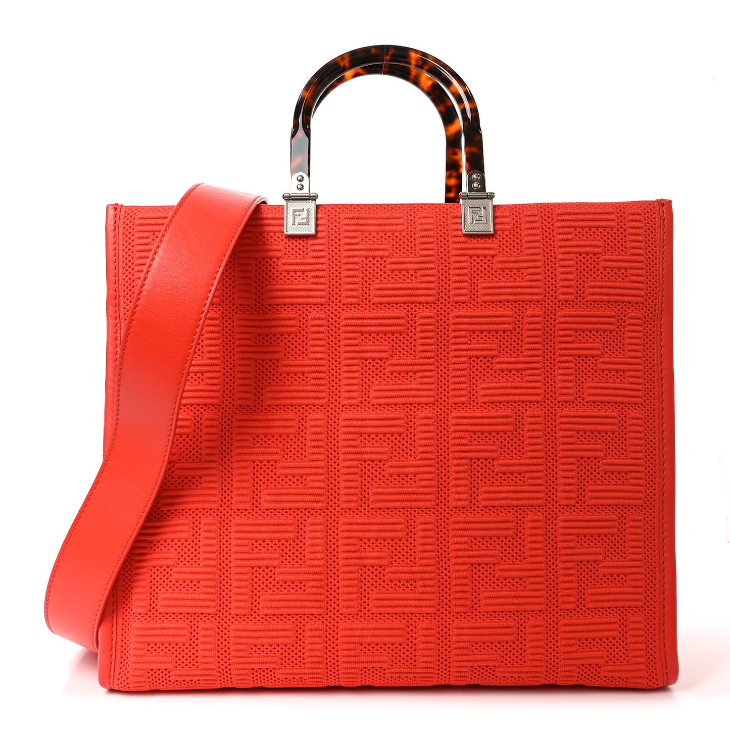 Technical Fabric Plexiglass FF Medium Fendi Sunshine Shopper Tote Tulipano