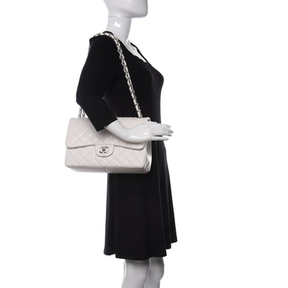 Chanel Caviar Quilted Jumbo Double Flap White 2 of 10