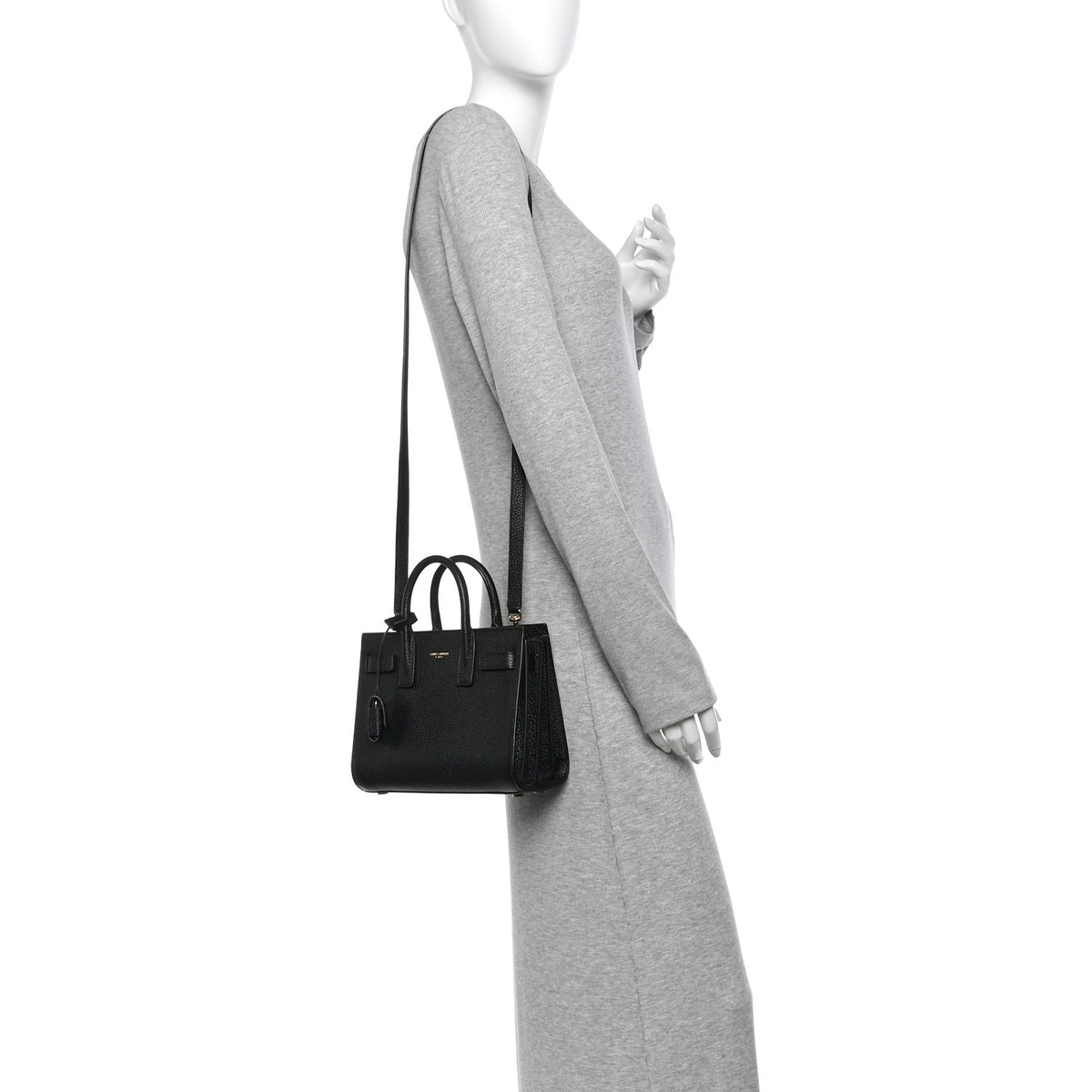 Grained Calfskin Nano Sac De Jour Black