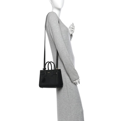 Saint Laurent Grained Calfskin Nano Sac De Jour Black 2 of 12
