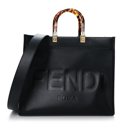 Fendi Vitello King Plexiglass Medium Fendi Sunshine Shopper Tote Black 1 of 8
