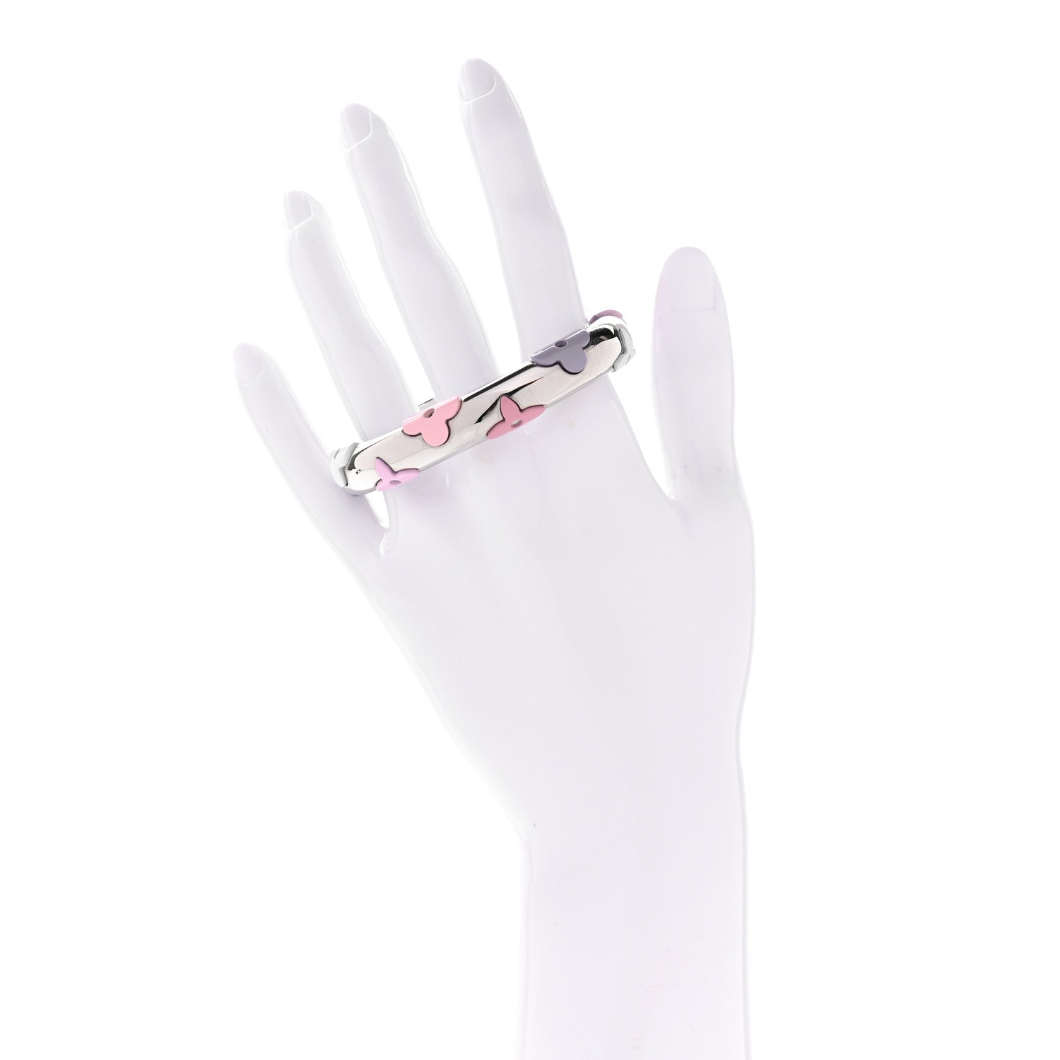 Louis Vuitton Resin Daily Monogram Bracelet S Silver Pink 2 of 5