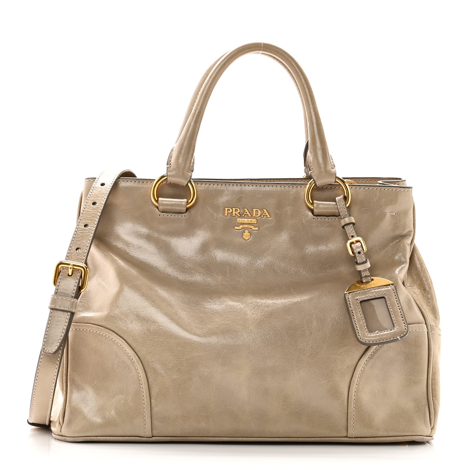 Prada Vitello Shine Shopping Satchel Pomice 1 of 9