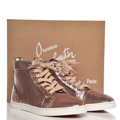 Christian Louboutin Metallic Sequin Bip Bip Orlato Flat Sneakers 39 Nude 10 of 10