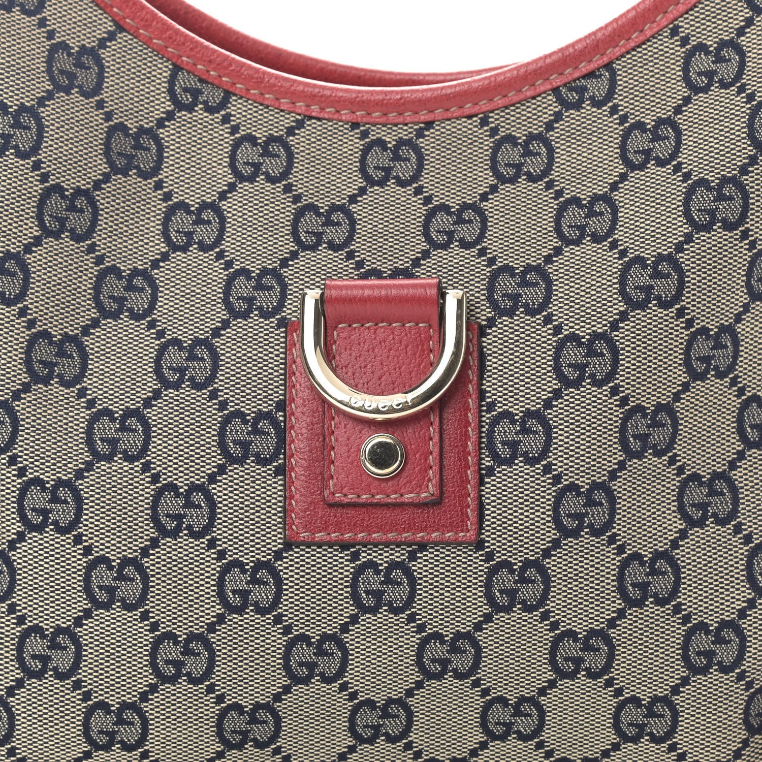 Gucci Monogram Medium Abbey D Ring Hobo Navy Red 10 of 12