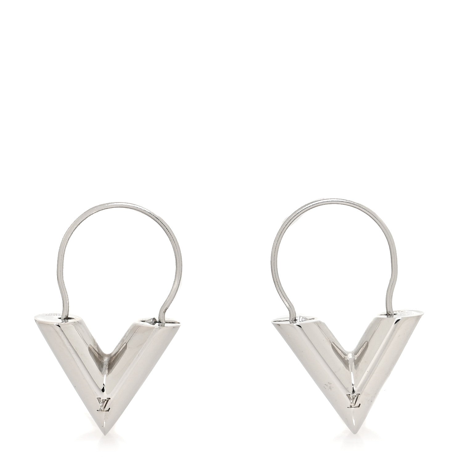 Louis Vuitton Essential V Hoop Earrings Silver 1 of 4