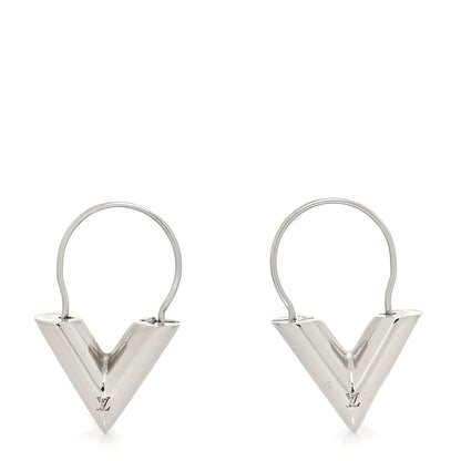 Louis Vuitton Essential V Hoop Earrings Silver 1 of 4