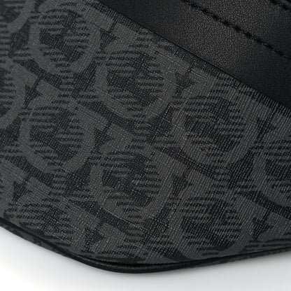 Salvatore Ferragamo Gancini Monogram Calfskin Waist Bag Black Grey 8 of 11