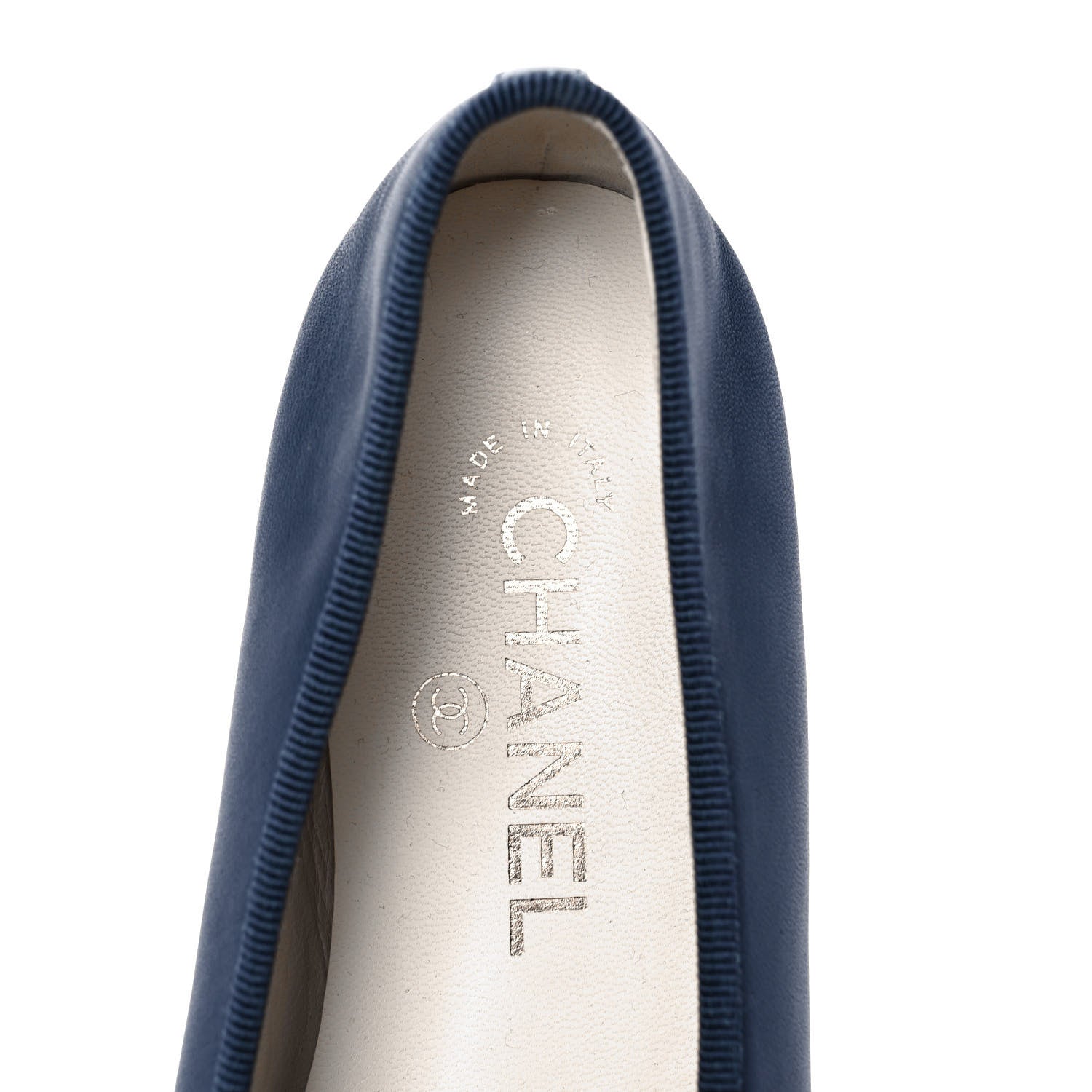 Chanel Lambskin Cap Toe Ballerina Flats 38.5 Dark Navy Marron 5 of 11