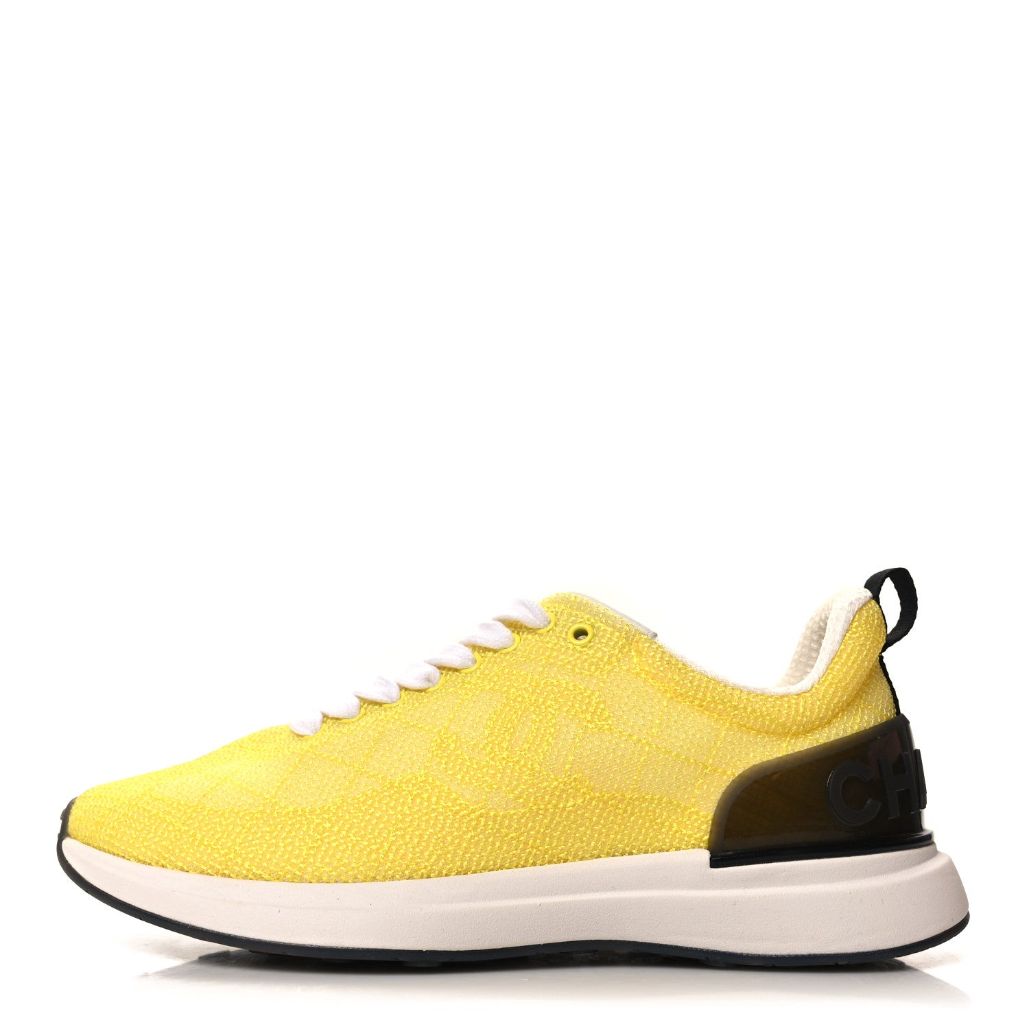 Chanel Mesh Embroidered CC Sneakers 36.5 Yellow 1 of 8