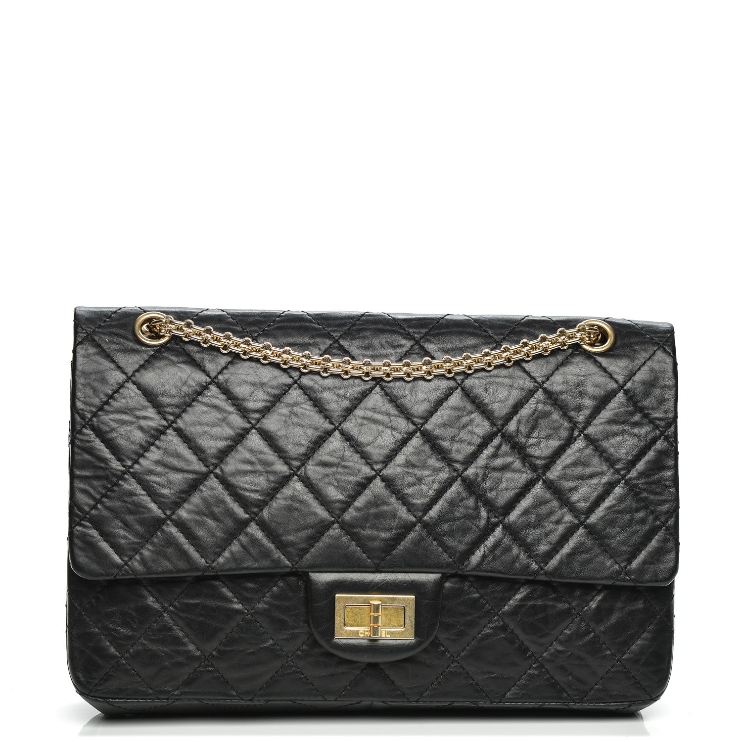 Chanel Aged Calfskin Quilted 50th Anniversary 2.55 Reissue 227 Flap Black 1 of 8