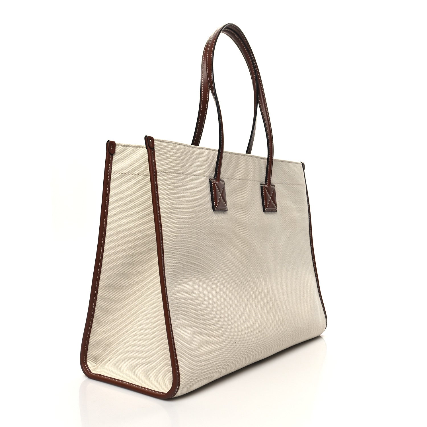 Burberry Canvas Smooth Calfskin Medium Two Tone Freya Tote Brown 3 of 15