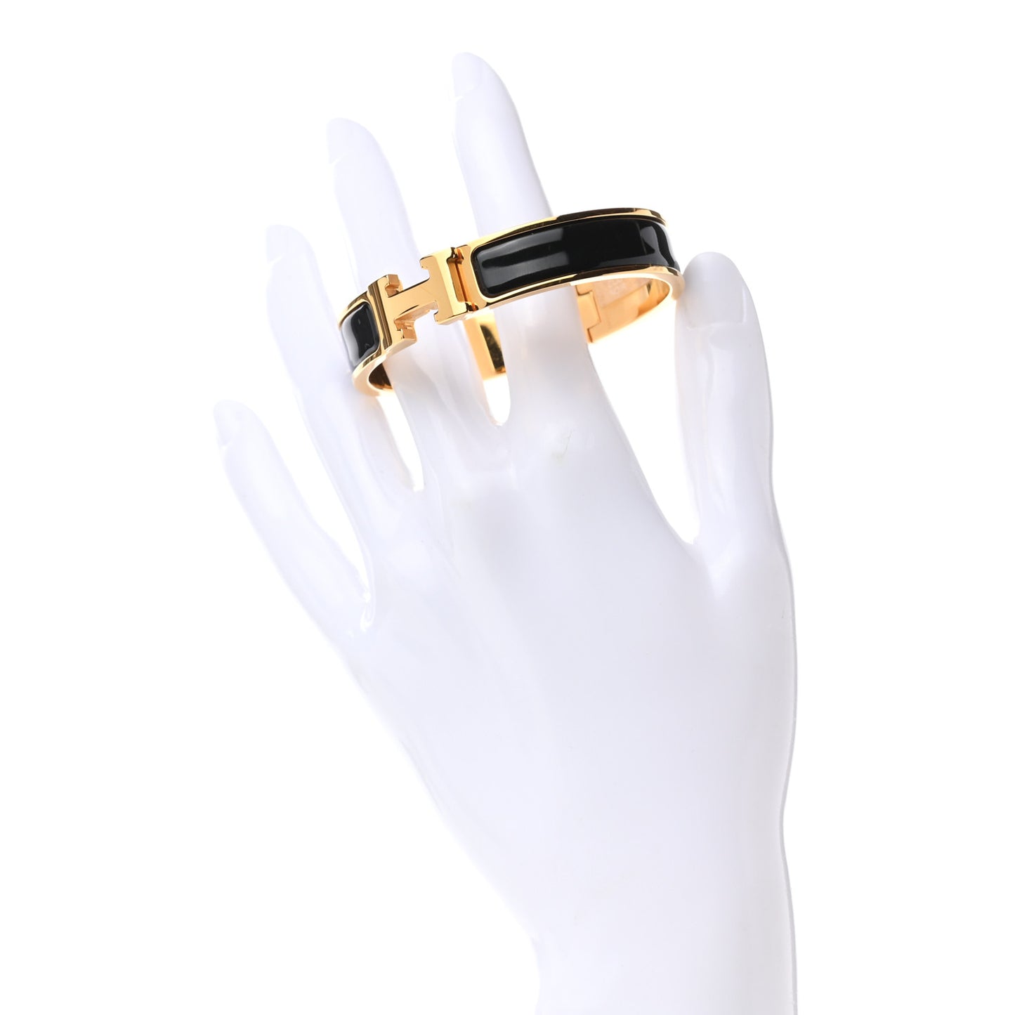 Enamel Narrow Clic Clac H Bracelet PM Black