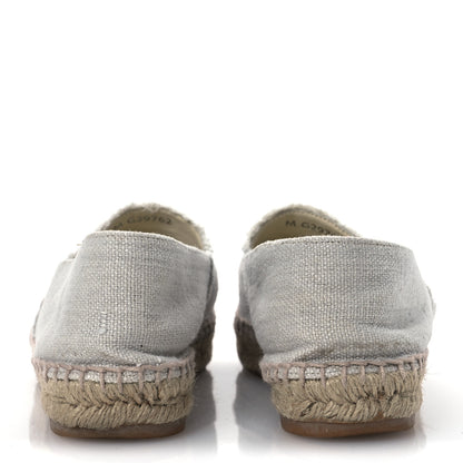 Chanel Linen CC Espadrilles 37 Beige Black 6 of 13
