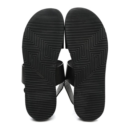 Hermes Calfskin Mens Takara Sandals 43 Black 5 of 15