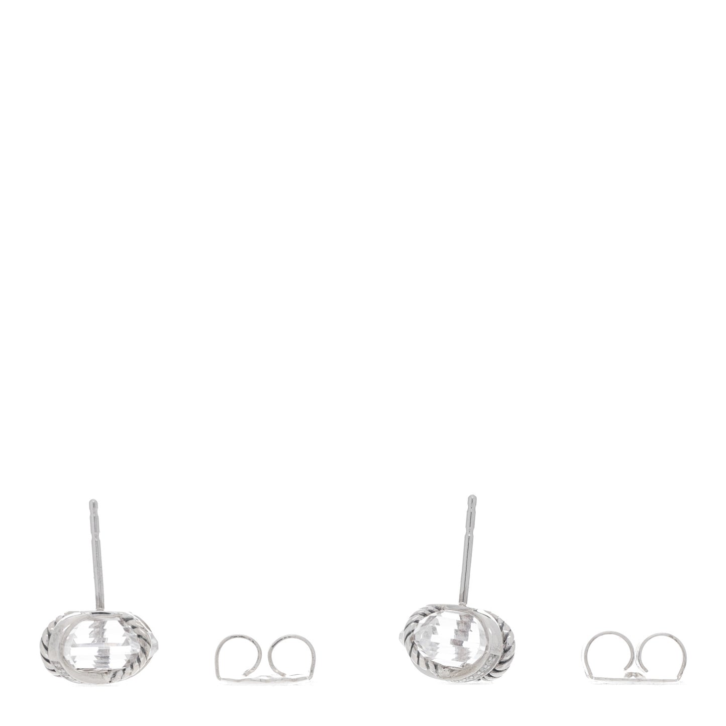Sterling Silver Diamond Crystal 10mm Cable Wrap Earrings