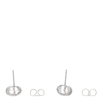 David Yurman Sterling Silver Diamond Crystal 10mm Cable Wrap Earrings 3 of 4
