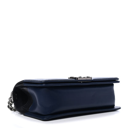 Chanel Calfskin Medium Bi-Color Boy Flap Navy Black 3 of 6