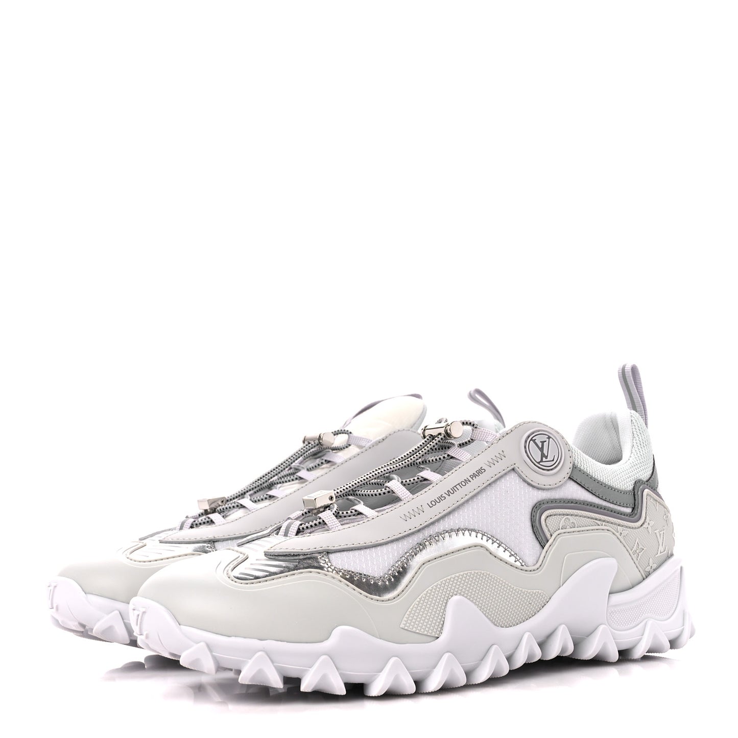 Technical Fabric LV Rush Sneakers 38.5 Silver