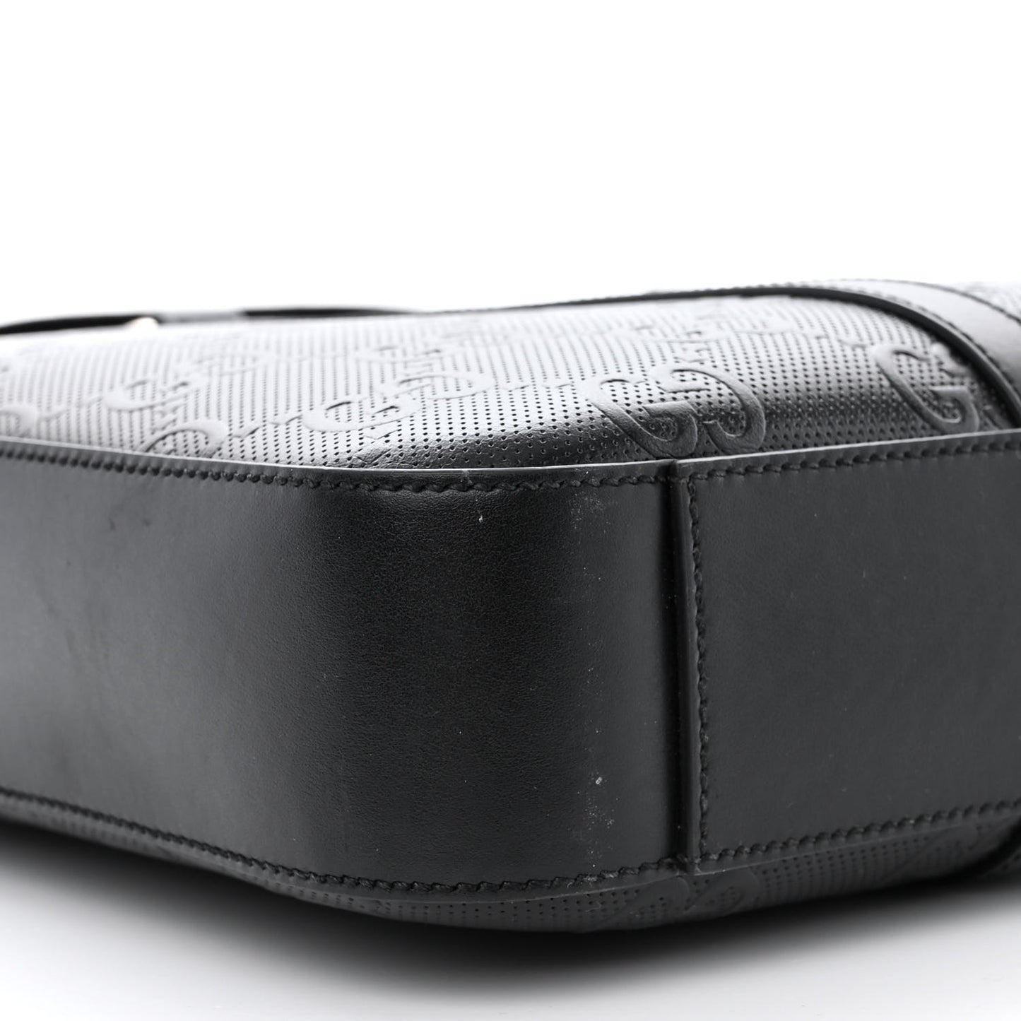 Calfskin GG Tennis Embossed Briefcase Black