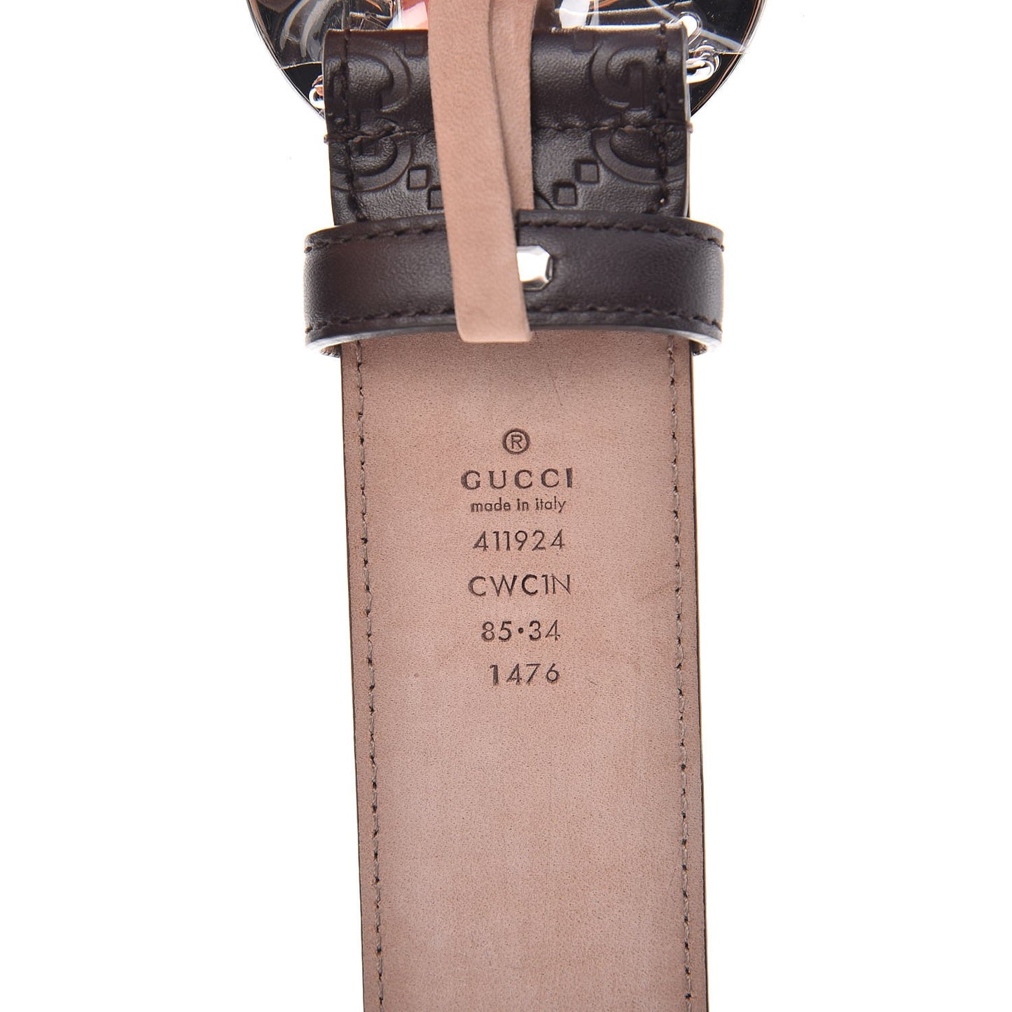 Guccissima Signature Interlocking G 40mm Belt 85 34 Cocoa