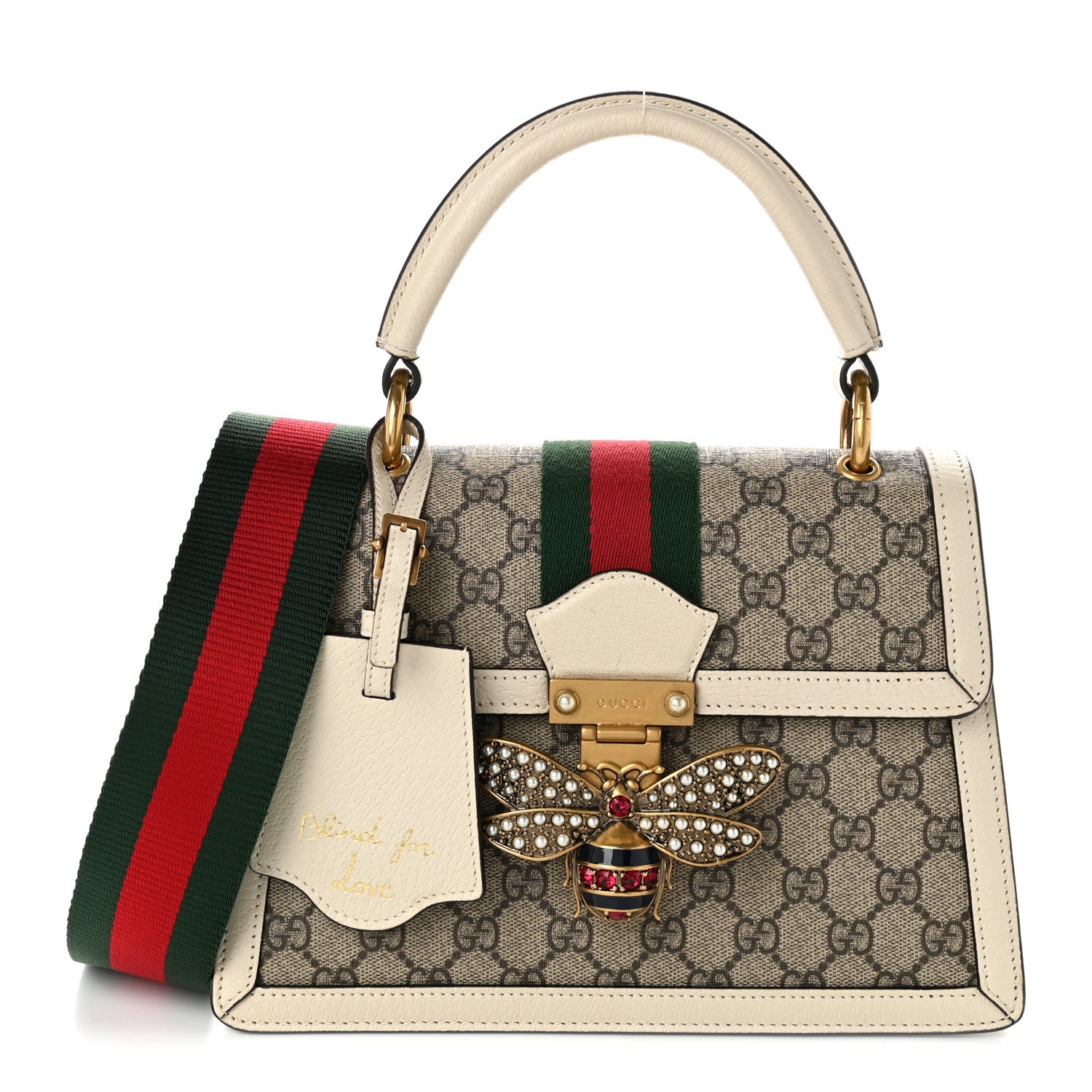 Gucci GG Supreme Monogram Small Queen Margaret Top Handle Bag White 1 of 9