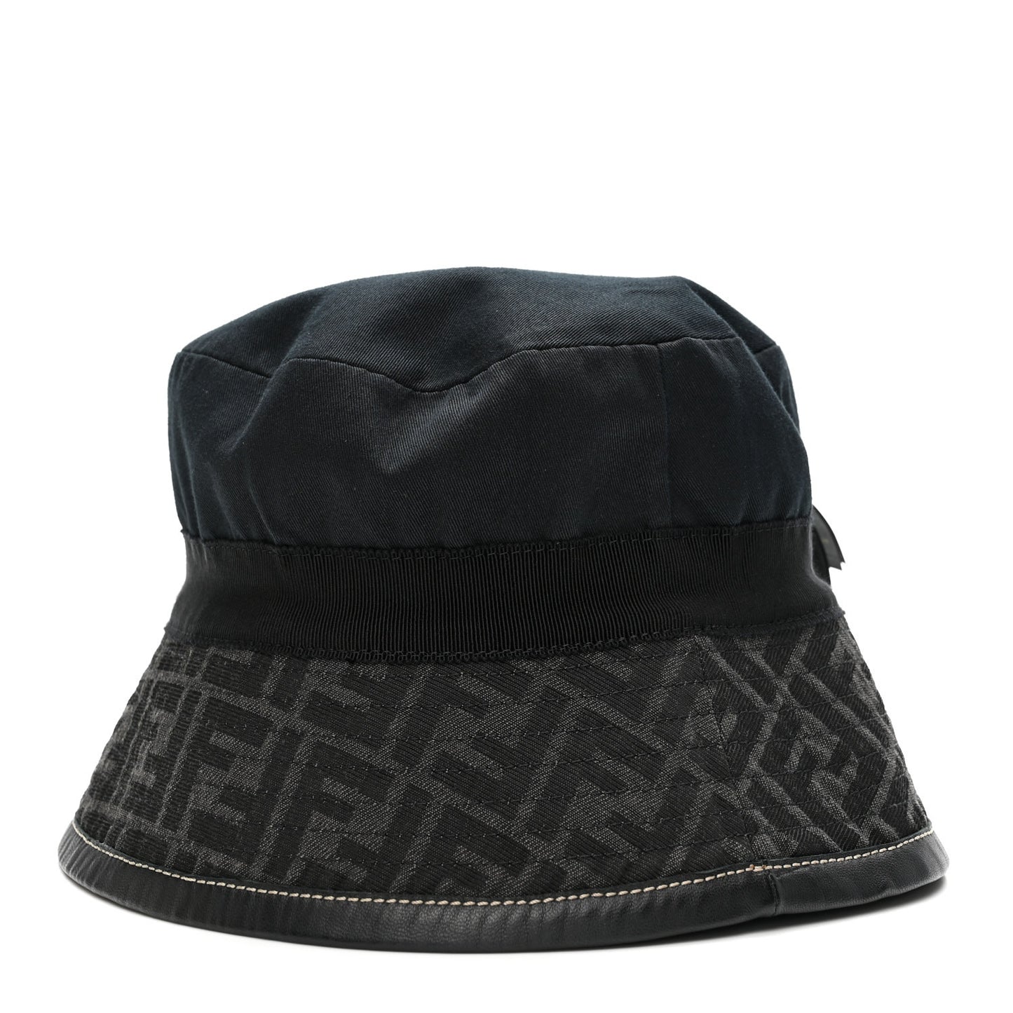 Fabric Jacquard FF Bucket Hat L Black