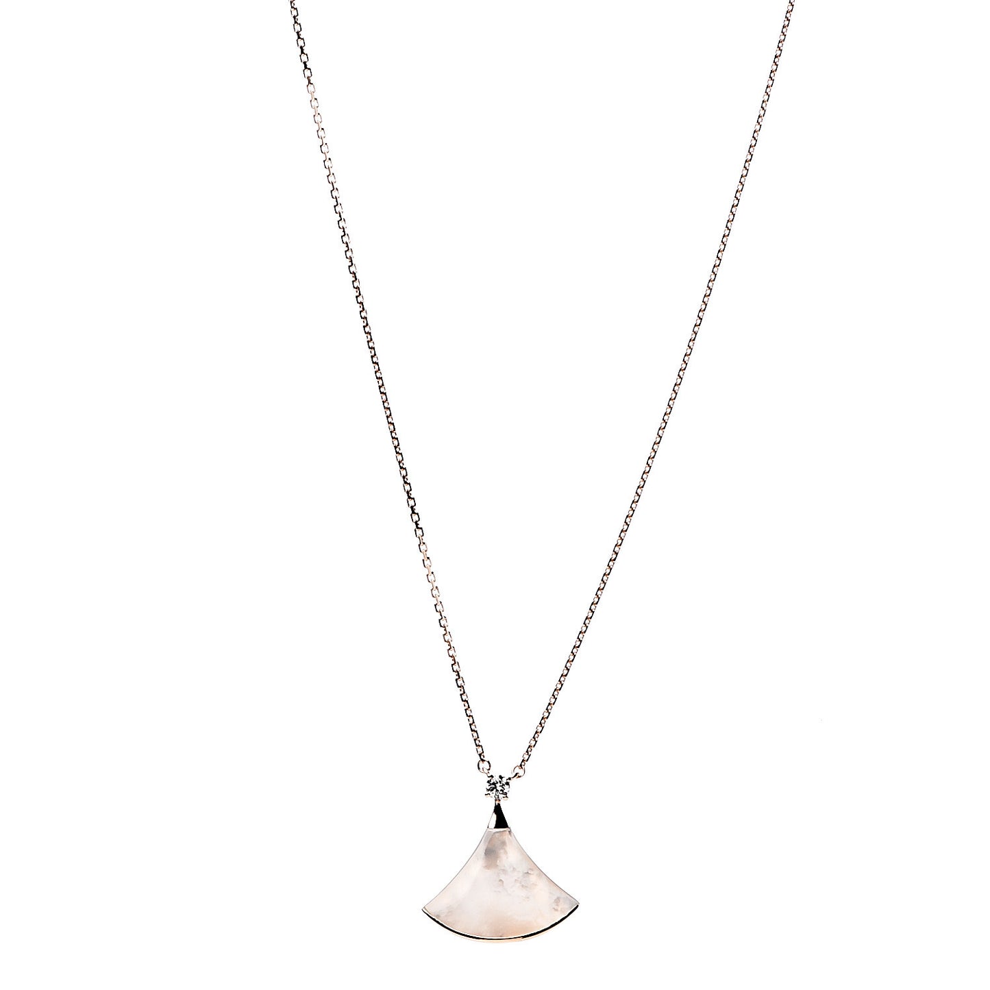 18K Rose Gold Diamond Mother of Pearl Divas' Dream Pendant Necklace