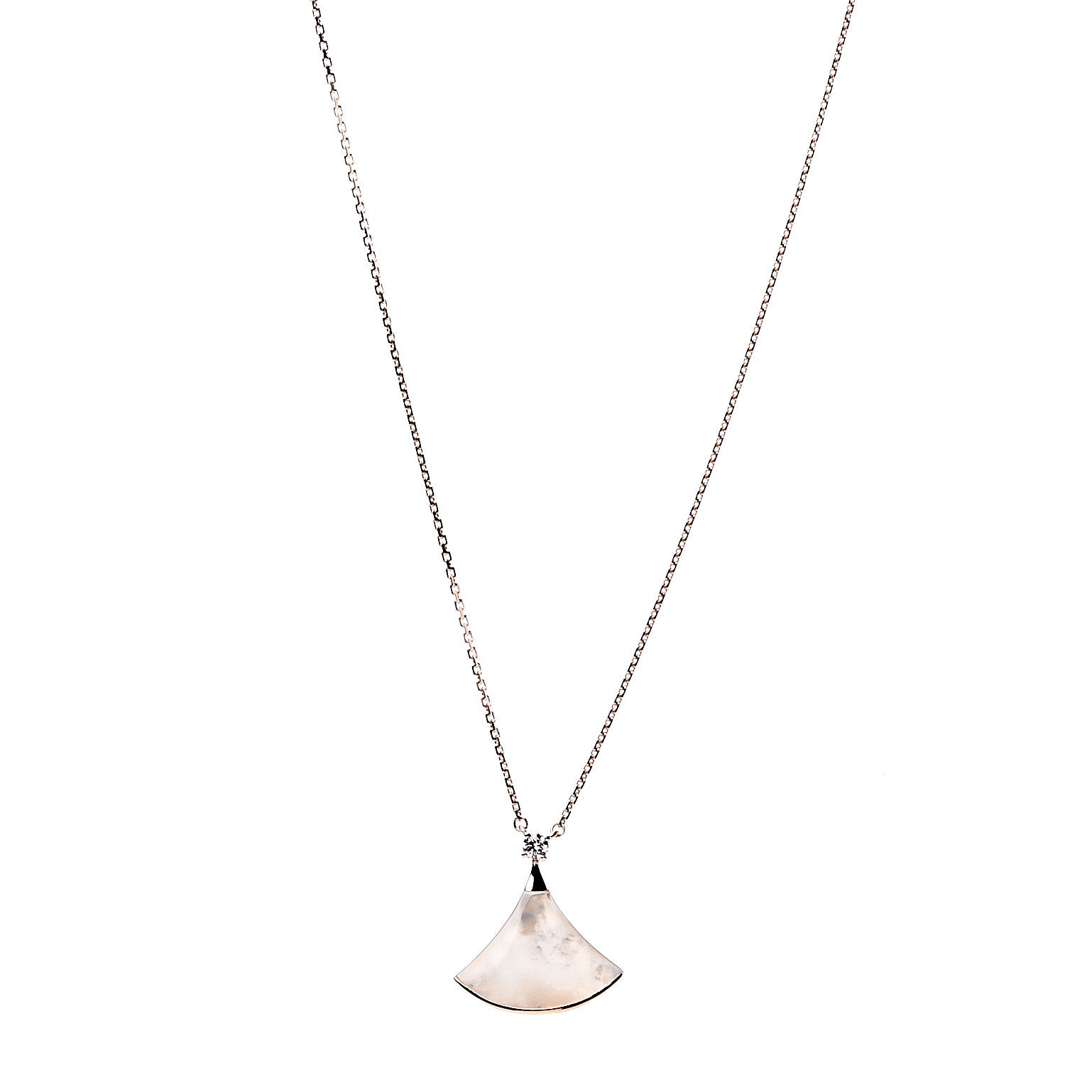Bulgari 18K Rose Gold Diamond Mother of Pearl Divas' Dream Pendant Necklace 1 of 7