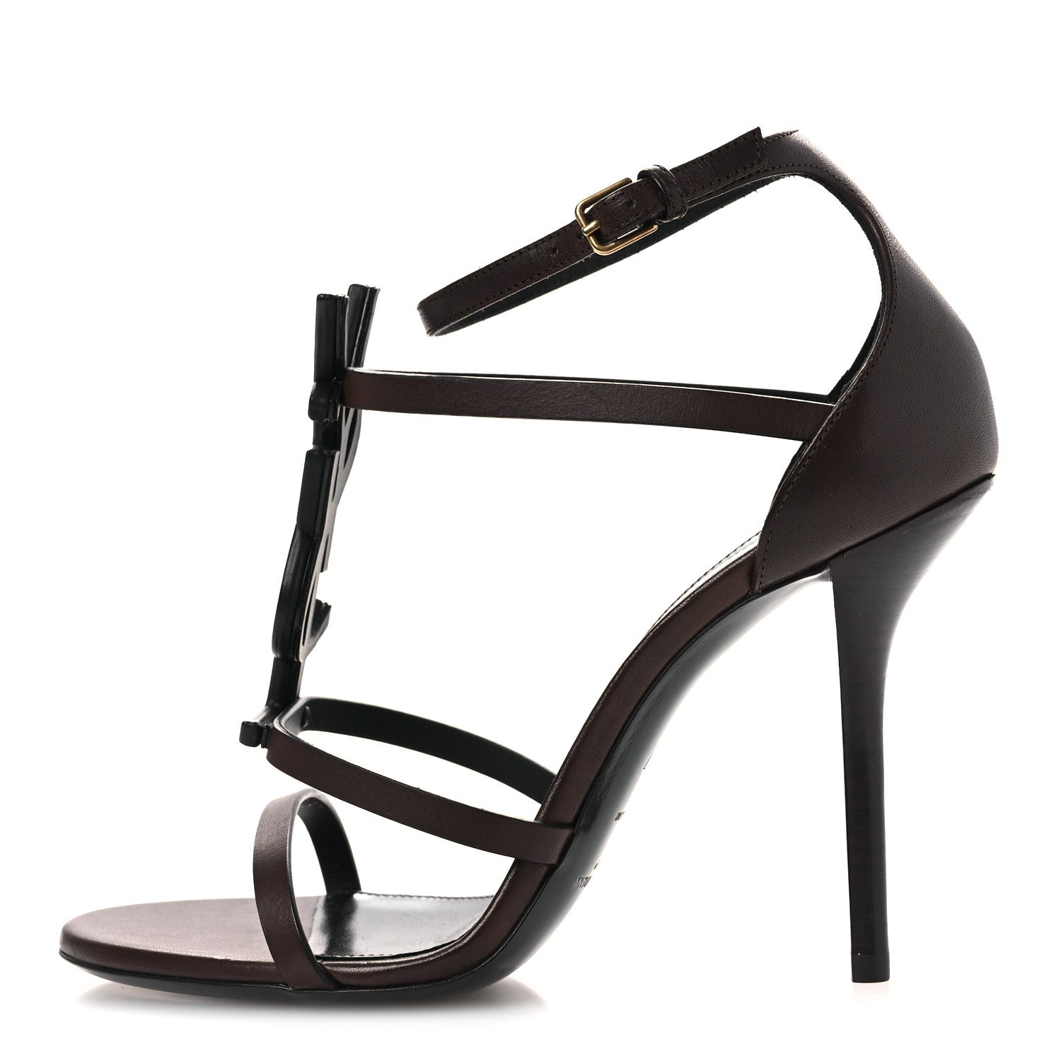 Saint Laurent Calfskin Cassandra 100 Sandals 37 Moro 1 of 11